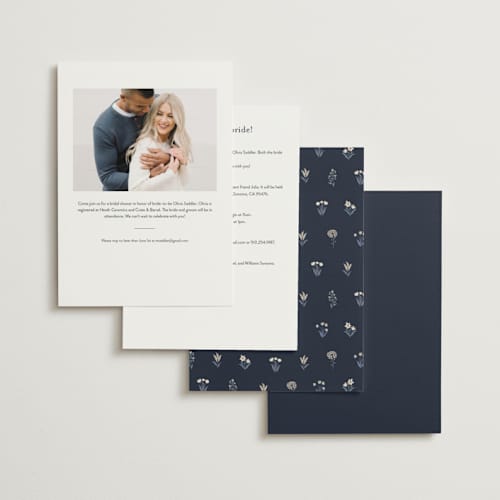This is a iris bridal shower invitations with standard by Rachel Mattern called wildflower bloom printing on signature in standard