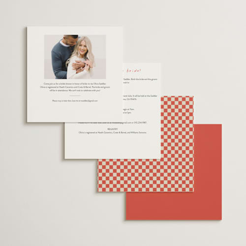 This is a tomato bridal shower invitations with standard by Sherley Ferreira called that's amore printing on signature in standard