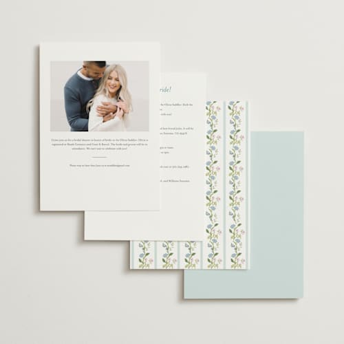 This is a wedgewood bridal shower invitations with standard by Susan Moyal called garden tea printing on signature in standard