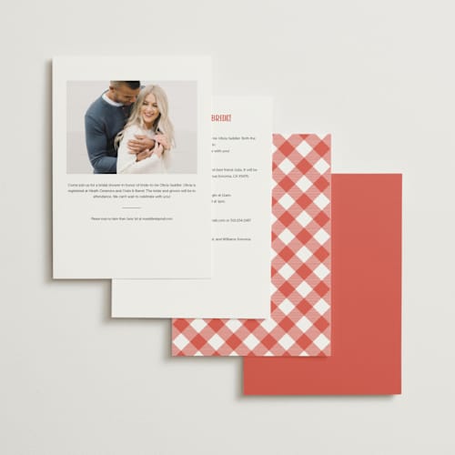 This is a ketchup bridal shower invitations with standard by Paper Sun Studio called backyard bbq printing on signature in standard