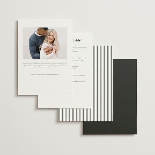 This is a tuxedo bridal shower invitations with standard by Carolyn MacLaren called timeless together printing on signature in standard