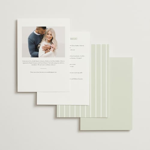 This is a chiffon bridal shower invitations with standard by Everett Paper Goods called avalon printing on signature in standard