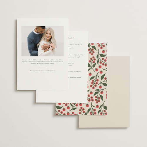 This is a tomato bridal shower invitations with standard by Katharine Watson called cherry tomatoes printing on signature in standard
