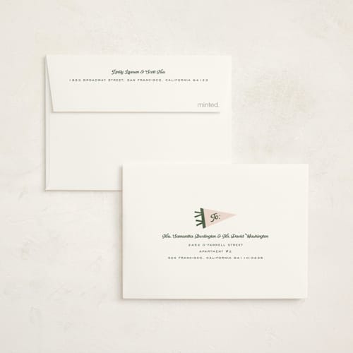 This is a ivy baby thank you cards with standard by Pixel and Hank called pennant printing on signature in standard