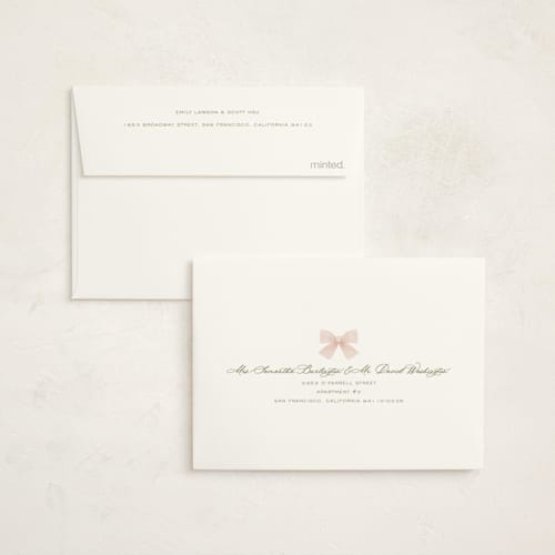 This is a blush baby thank you cards with standard by Paper Raven Co. called sweet adelaide printing on signature in standard