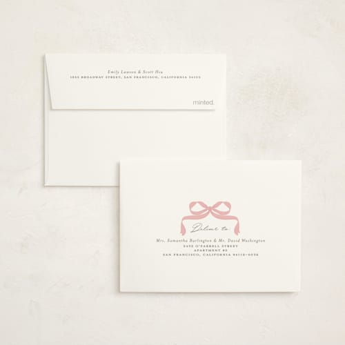 This is a blush baby thank you cards with foil pressed by Itsy Belle Studio called fia printing on strathmore in standard