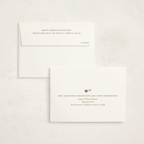 This is a snow baby thank you cards with foil pressed by Creo Study called bevelled printing on strathmore in standard