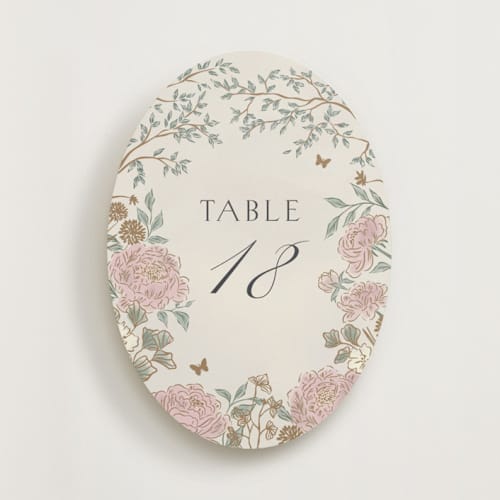 This is a blush meadow table numbers by Grae called dancing in the garden blush meadow (set of 20) in standard