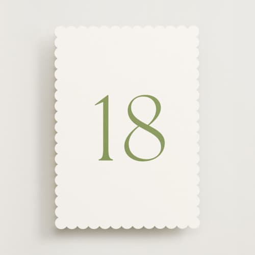 This is a moss table numbers by Megan Davis called perriand moss (set of 20) in standard