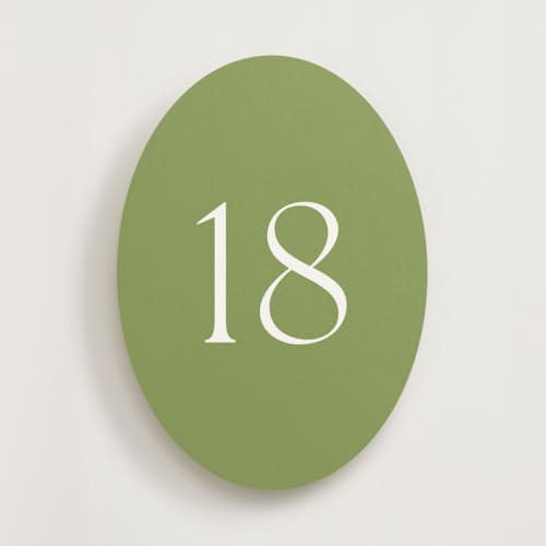 This is a moss table numbers by Megan Davis called perriand moss (set of 20) in standard