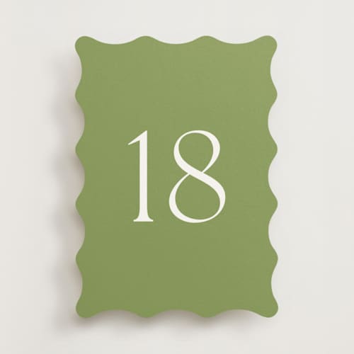 This is a moss table numbers by Megan Davis called perriand moss (set of 20) in standard