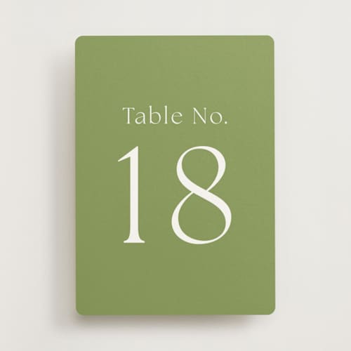 This is a moss table numbers by Megan Davis called perriand moss (set of 20) in standard