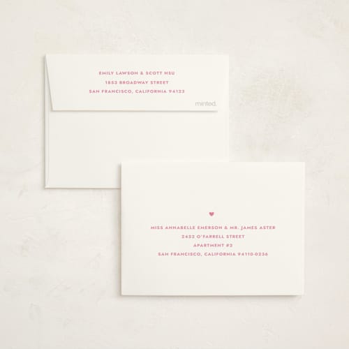 This is a peony baby thank you cards with standard by Megan Davis called present perfect printing on strathmore in standard