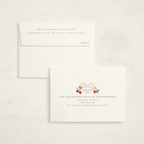 This is a cherry blossom baby thank you cards with standard by Itsy Belle Studio called fraises de bois printing on strathmore in standard