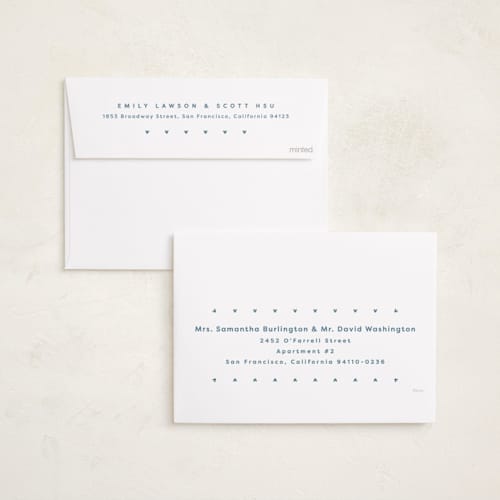 This is a chambray birth announcements with standard by Lea Delaveris called mickey fabric frame printing on recycled smooth signature in standard