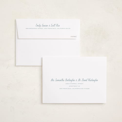 This is a pond birth announcements with standard by Carolyn MacLaren called vintage duo printing on recycled smooth signature in standard