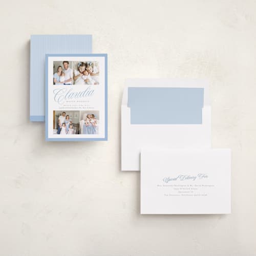 This is a powder birth announcements with standard by Cindy Reynolds called bundle of sweetness printing on recycled smooth signature in standard