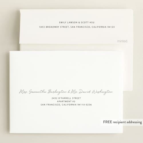 This is a graphite birth announcements with standard by Megan Cash called marlow printing on recycled smooth signature in standard