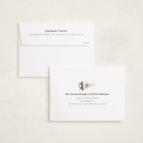 This is a ivy birth announcements with standard by Pixel and Hank called pennant printing on recycled smooth signature in standard