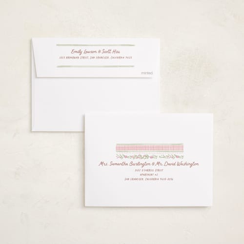 This is a ballet slipper birth announcements with standard by Creo Study called cottagecore wallpaper printing on recycled smooth signature in standard