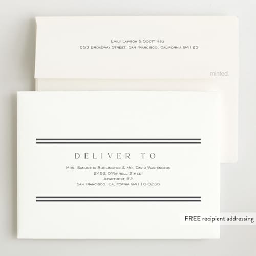 This is a cloud birth announcements with standard by Nicole Walsh called minimalist stripes printing on recycled smooth signature in standard