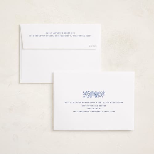 This is a ink birth announcements with standard by Sarah Knight called wild one printing on recycled smooth signature in standard