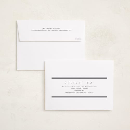 This is a cloud birth announcements with standard by Nicole Walsh called minimalist stripes printing on recycled smooth signature in standard
