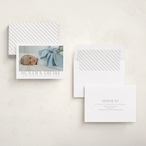 This is a latte birth announcements with standard by Jessica Williams called sweetest name printing on recycled smooth signature in standard