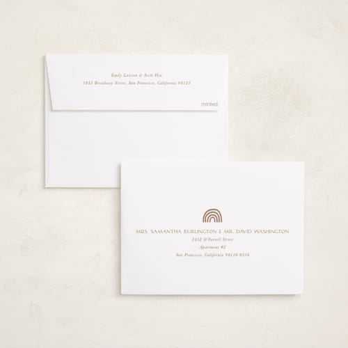 This is a cotton birth announcements with standard by Robin Ott called modern inset printing on recycled smooth signature in standard