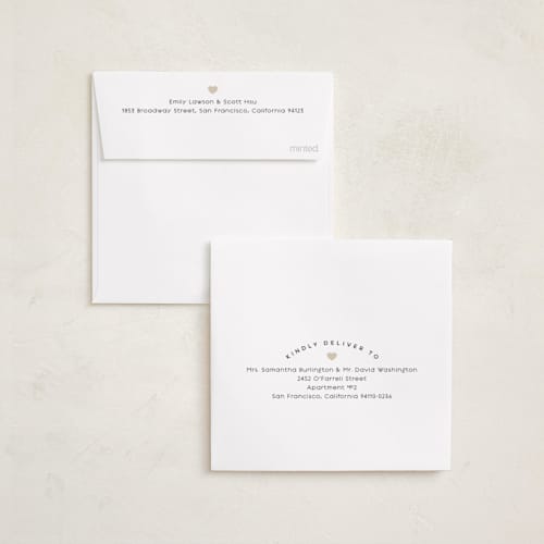 This is a sand birth announcements with standard by Lori Wemple called square birth printing on recycled smooth signature in standard