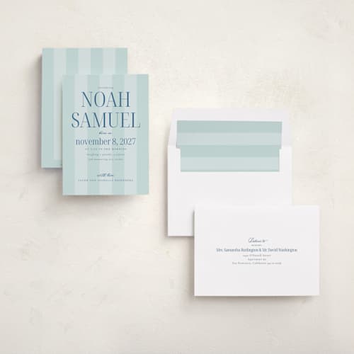 This is a seagrass birth announcements with standard by Claudia Orengo called simple happiness printing on signature in standard