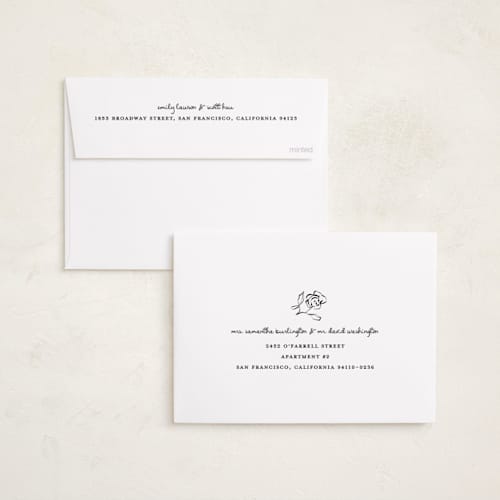 This is a lily of the valley birth announcements with standard by Pixel and Hank called the flora printing on recycled smooth signature in standard