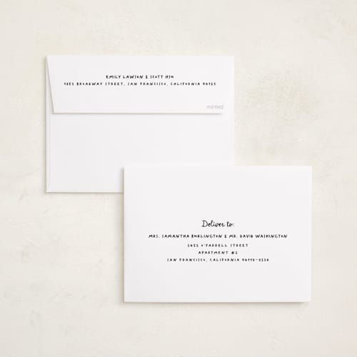 This is a snow birth announcements with standard by AK Graphics called cursive printing on recycled smooth signature in standard