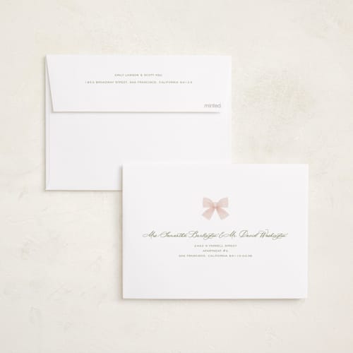 This is a blush birth announcements with standard by Paper Raven Co. called sweet adelaide printing on recycled smooth signature in standard