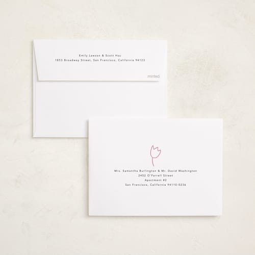 This is a blush birth announcements with standard by Morgan Kendall called spring flowers printing on recycled smooth signature in standard