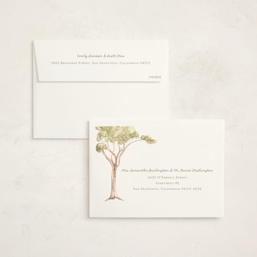 This is a sage birth announcements with standard by Teju Reval called dreamy lake printing on signature in standard