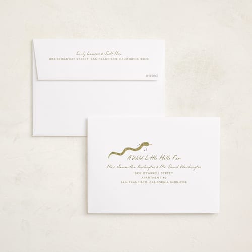 This is a canopy birth announcements with standard by Vera Lim called hello safari printing on recycled smooth signature in standard