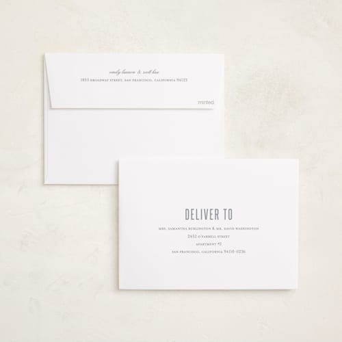 This is a graphite birth announcements with standard by Sara Hicks Malone called distinguished printing on recycled smooth signature in standard