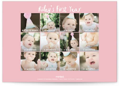 This is a bubblegum kids birthday invitations with foil pressed by Stacey Meacham called confetti bash printing on recycled smooth signature in standard