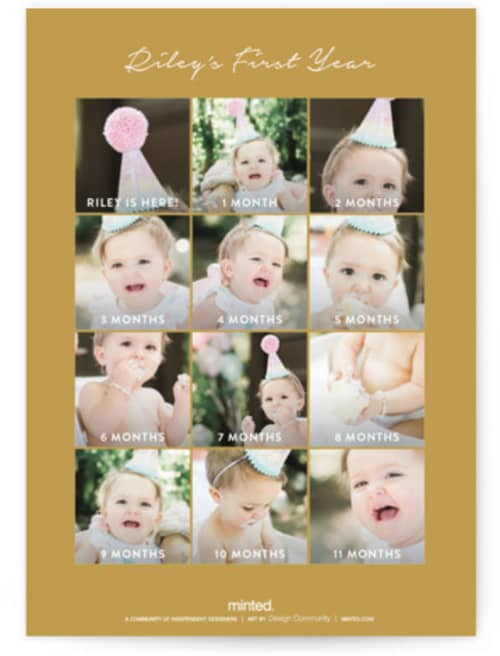 This is a gold kids birthday invitations with foil pressed by Angela Garrick called pixie printing on recycled smooth signature in standard