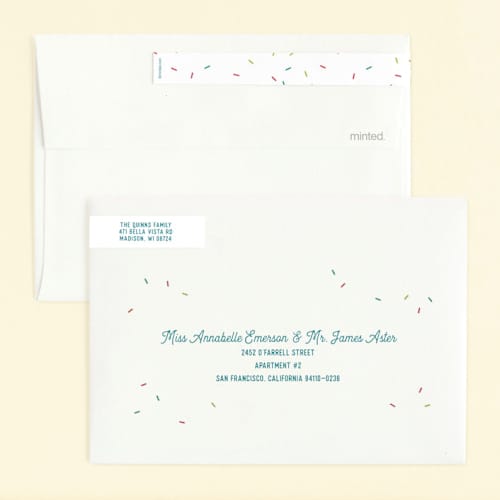 This is a spearmint kids birthday invitations with foil pressed by Lorent and Leif called sparkler printing on signature in standard