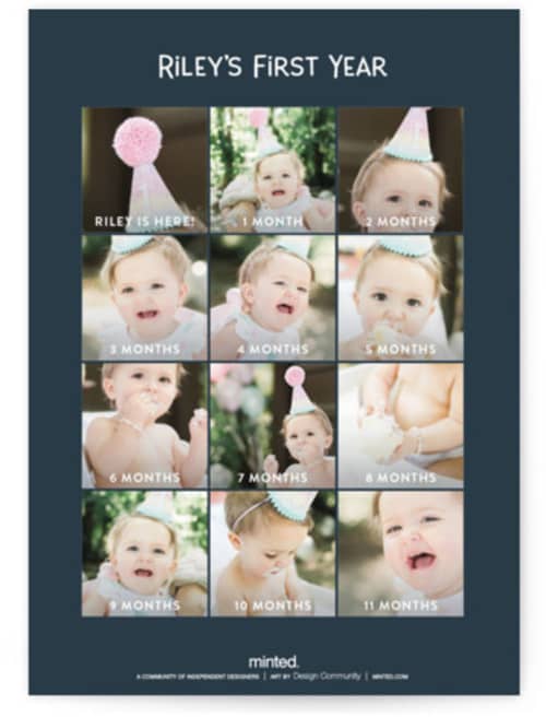 This is a midnight kids birthday invitations with foil pressed by Annie Holmquist called two the moon printing on signature in standard