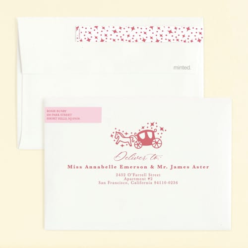 This is a bubblegum kids birthday invitations with foil pressed by Teju Reval called princess printing on signature in standard