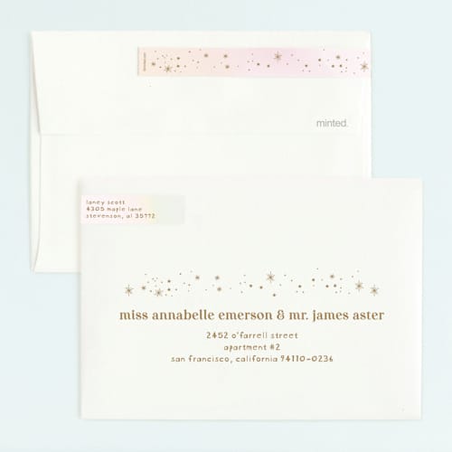 This is a carnation kids birthday invitations with foil pressed by Phrosné Barwood called princess fairytale castle printing on signature in standard