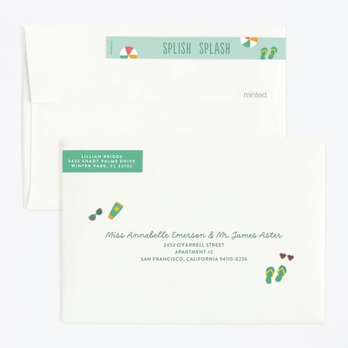 This is a pineapple kids birthday invitations with standard by Annie Holmquist called splish splash printing on signature in standard