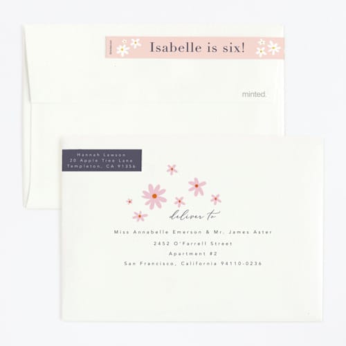 This is a rose kids birthday invitations with standard by Hudson meet Rose called fairies printing on signature in standard