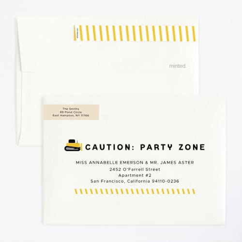 This is a lemon drop kids birthday invitations with standard by Nicole Senecal called party zone printing on signature in standard