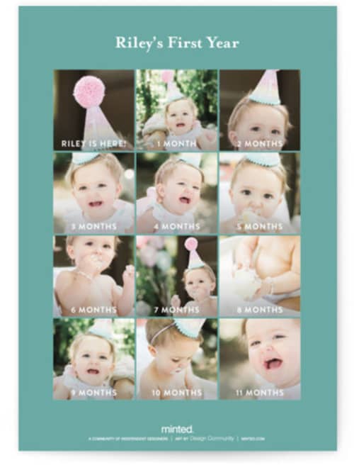 This is a teal kids birthday invitations with standard by Lori Wemple called year printing on signature in standard