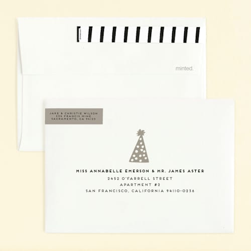 This is a sugar kids birthday invitations with standard by Christie Garcia called hats off printing on signature in standard