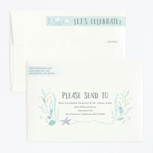 This is a pond kids birthday invitations with standard by Karidy Walker called under the sea printing on signature in standard